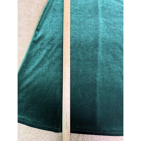 MSK Petite Dress Size Medium Petite Green Knee Length Dress Velvet E122 - Picture 10 of 11